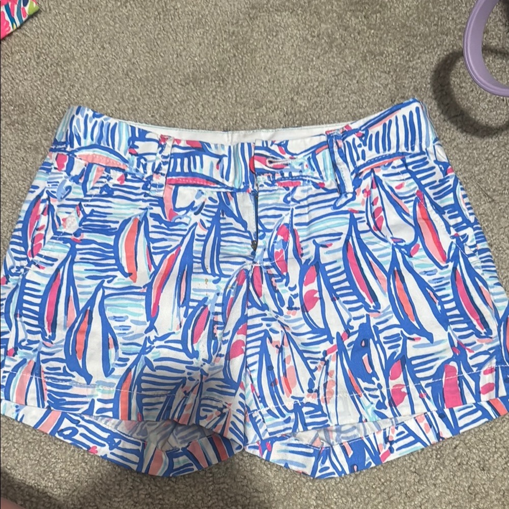 Callahan Blue and Pink Patterned Shorts